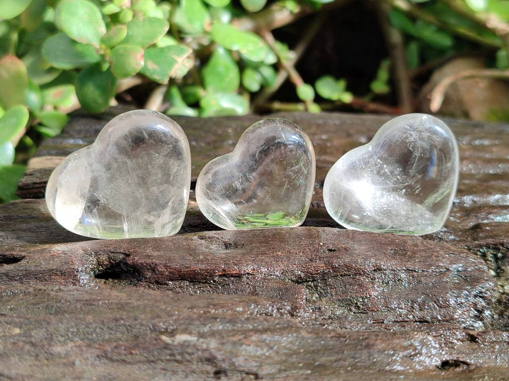 Polished Clear Quartz Hearts x 35 From Madagascar - Toprock Gemstones and Minerals 
