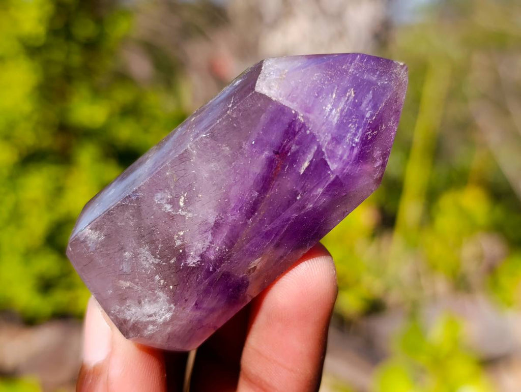 Polished Window Amethyst Crystals x 12 From Madagascar - Toprock Gemstones and Minerals 