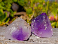 Polished Window Amethyst Crystals x 12 From Madagascar