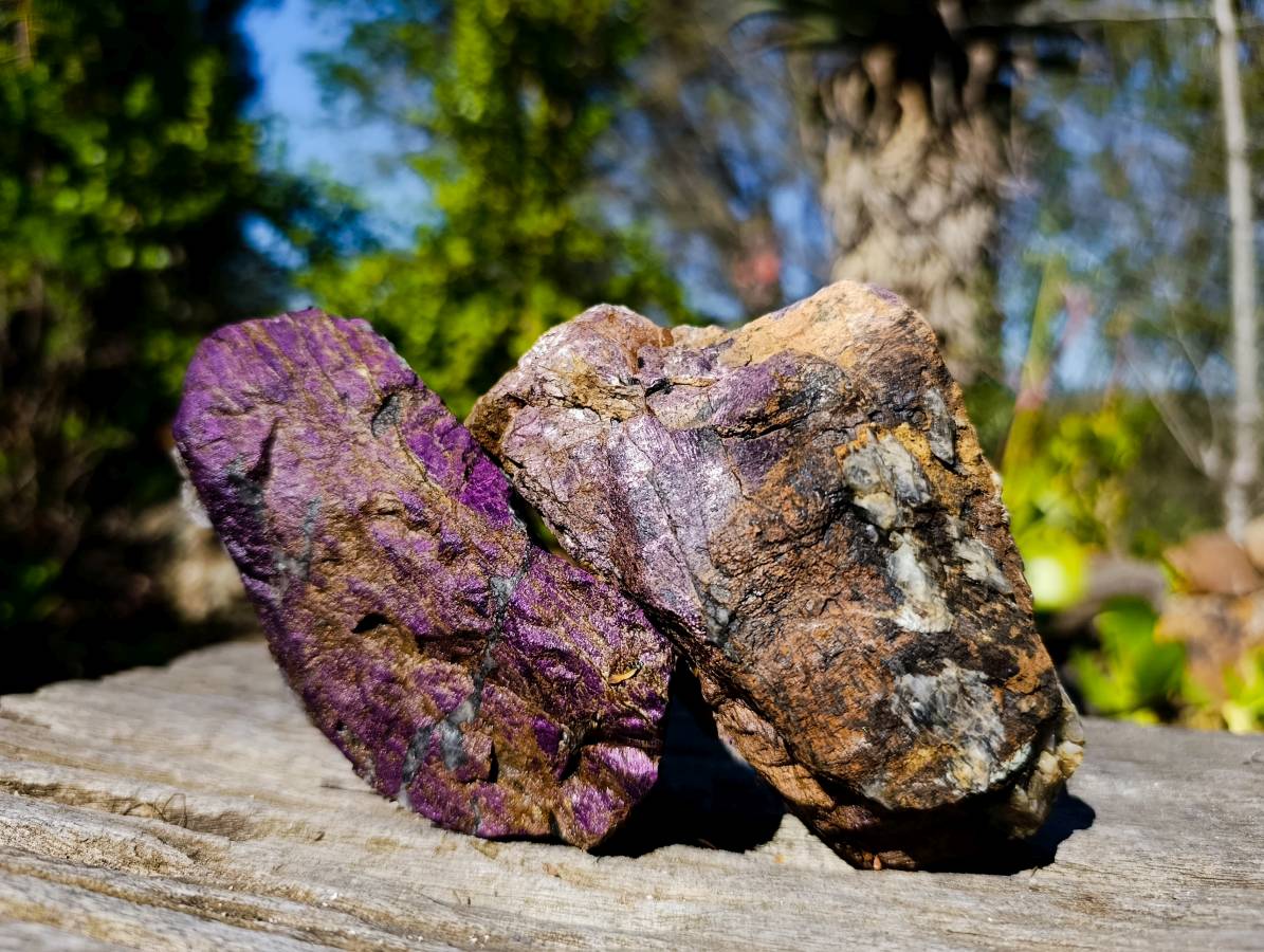 Natural Metallic Purpurite Cobbed Specimens x 3 From Erongo, Namibia - Toprock Gemstones and Minerals 