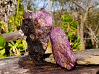 Natural Metallic Purpurite Cobbed Specimens x 3 From Erongo, Namibia - Toprock Gemstones and Minerals 