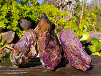 Natural Metallic Purpurite Cobbed Specimens x 3 From Erongo, Namibia