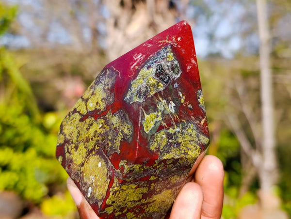 Polished Dragon Bloodstone Points x 4 From Tshipise, South Africa