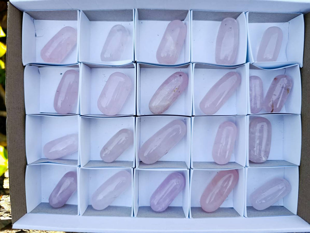 Polished Rose Quartz Bullets x 21 From Madagascar - Toprock Gemstones and Minerals 