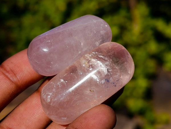 Polished Rose Quartz Bullets x 21 From Madagascar
