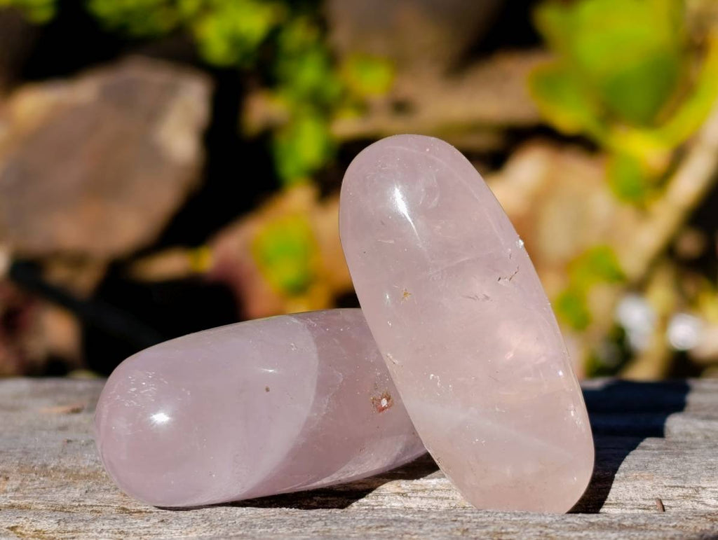 Polished Rose Quartz Bullets x 21 From Madagascar - Toprock Gemstones and Minerals 