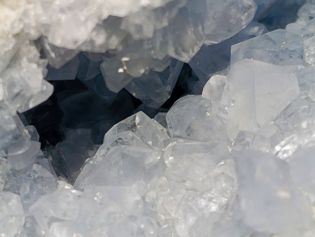 Polished Celestite Standing Free Form x 1 From Sakoany, Madagascar - Toprock Gemstones and Minerals 