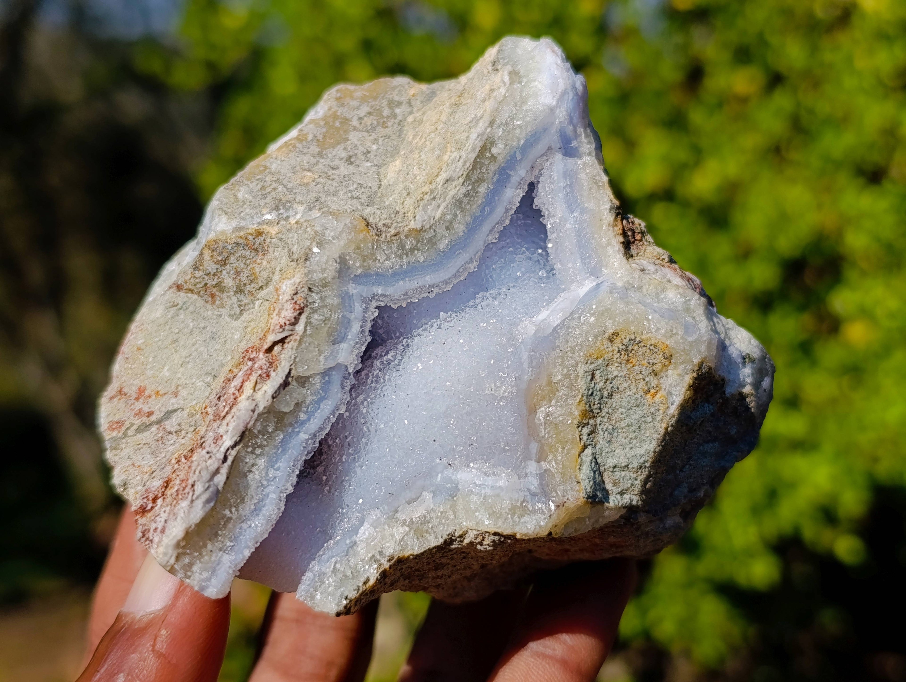 Natural Blue Lace Agate Geode Specimens x 12 From Malawi - Toprock Gemstones and Minerals 