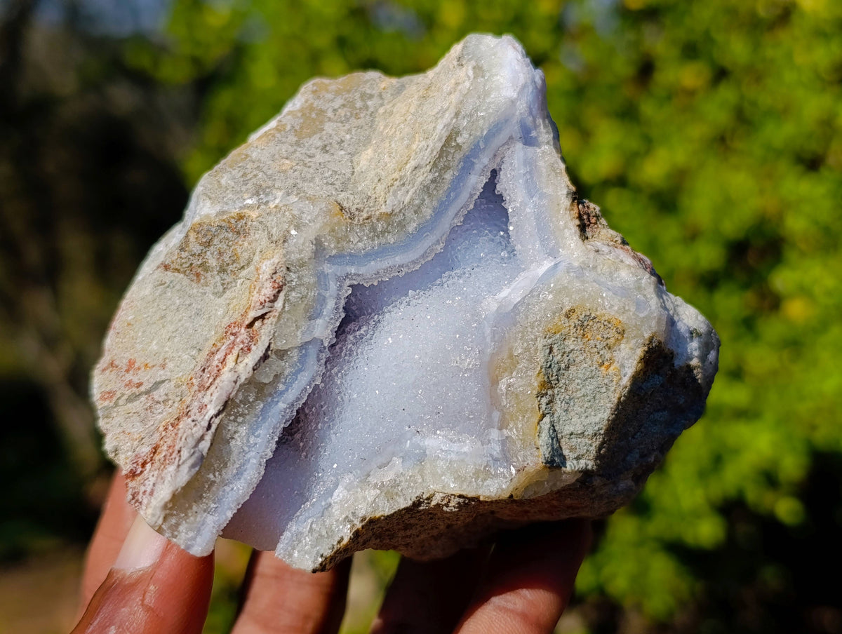 Natural Blue Lace Agate Geode Specimens x 12 From Malawi - Toprock Gemstones and Minerals 