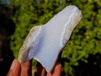 Natural Blue Lace Agate Geode Specimens x 12 From Malawi