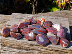 Polished On One Side Red Sashe River Agate Nodules x 20 From Zimbabwe - Toprock Gemstones and Minerals 