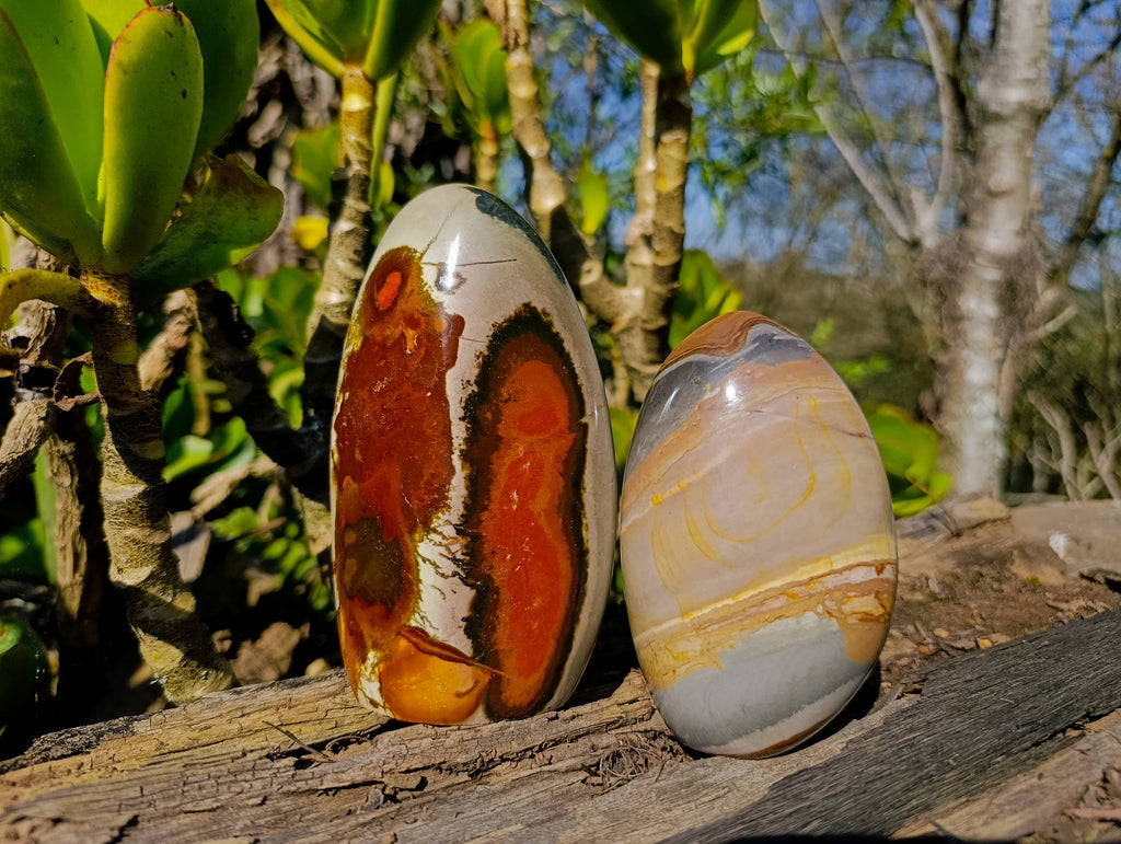 Polished Polychrome Jasper Standing Free Forms x 4 From Madagascar - Toprock Gemstones and Minerals 