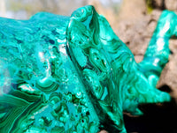 Hand Made Flower Banded Malachite Elephant Carving x 1 From Congo
