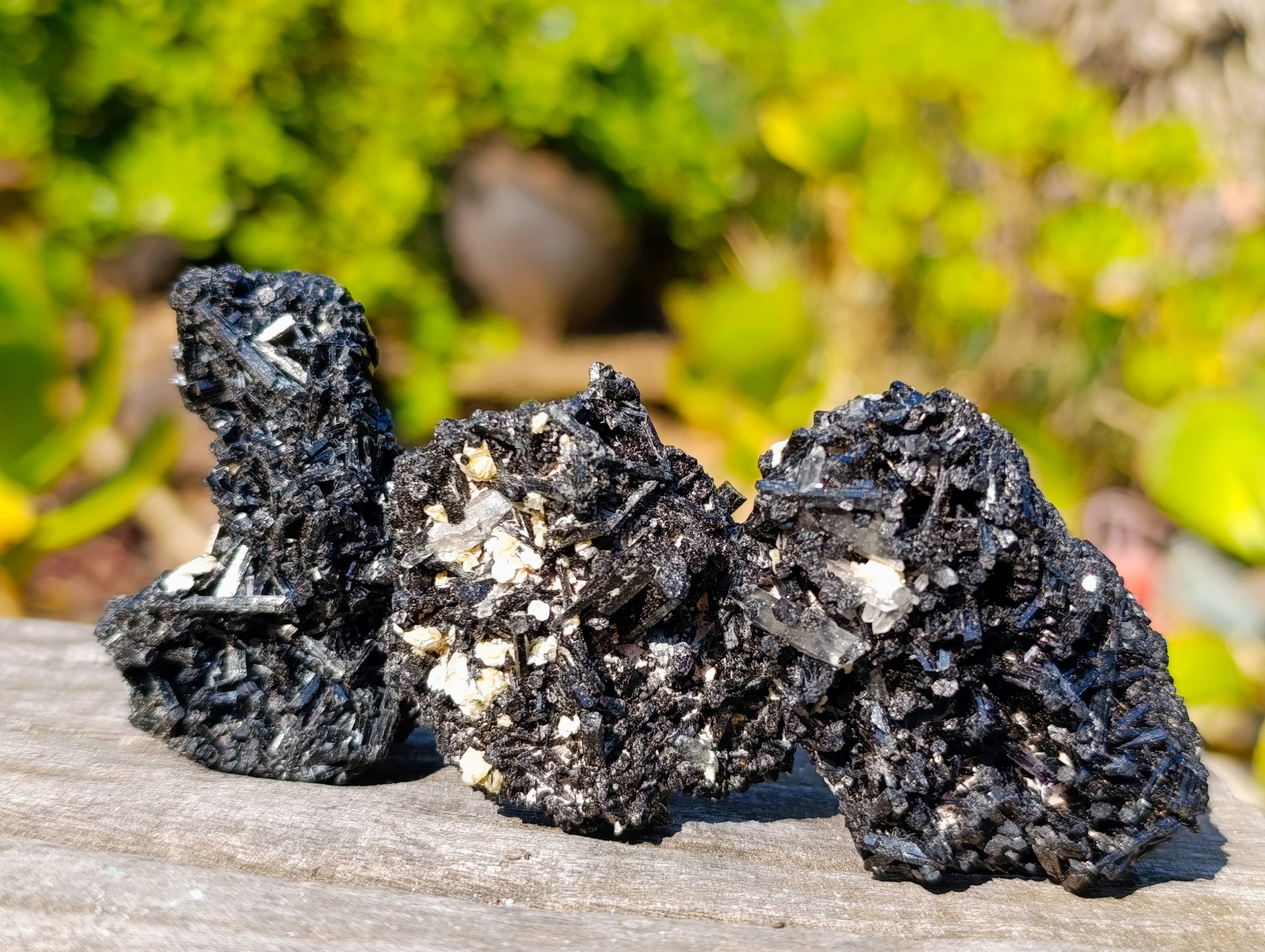 Natural Schorl Black Tourmaline Specimens x 16 From Erongo, Namibia - Toprock Gemstones and Minerals 