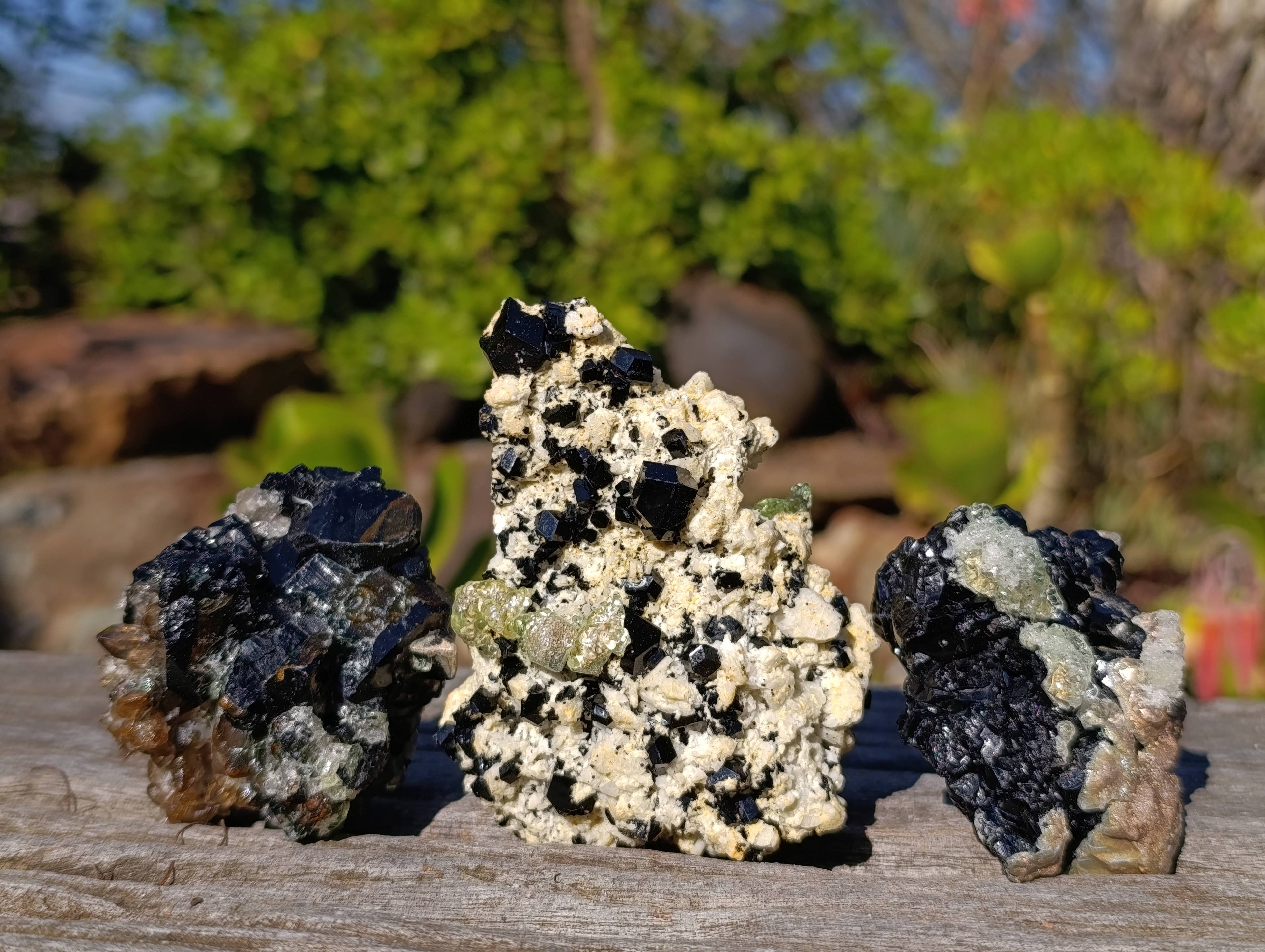 Natural Schorl Black Tourmaline Specimens x 6 From Erongo, Namibia - Toprock Gemstones and Minerals 