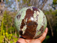 Polished Green Chrysoprase Sphere x 1 From Madagascar