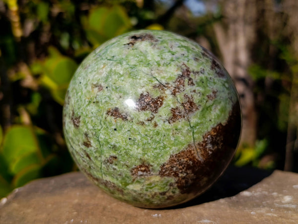 Polished Green Chrysoprase Sphere x 1 From Madagascar