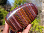 Polished Banded Tiger Iron Jasper Standing Free Forms x 2 From South Africa - Toprock Gemstones and Minerals 