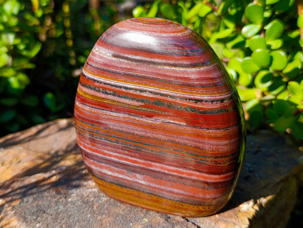 Polished Banded Tiger Iron Jasper Standing Free Forms x 2 From South Africa - Toprock Gemstones and Minerals 
