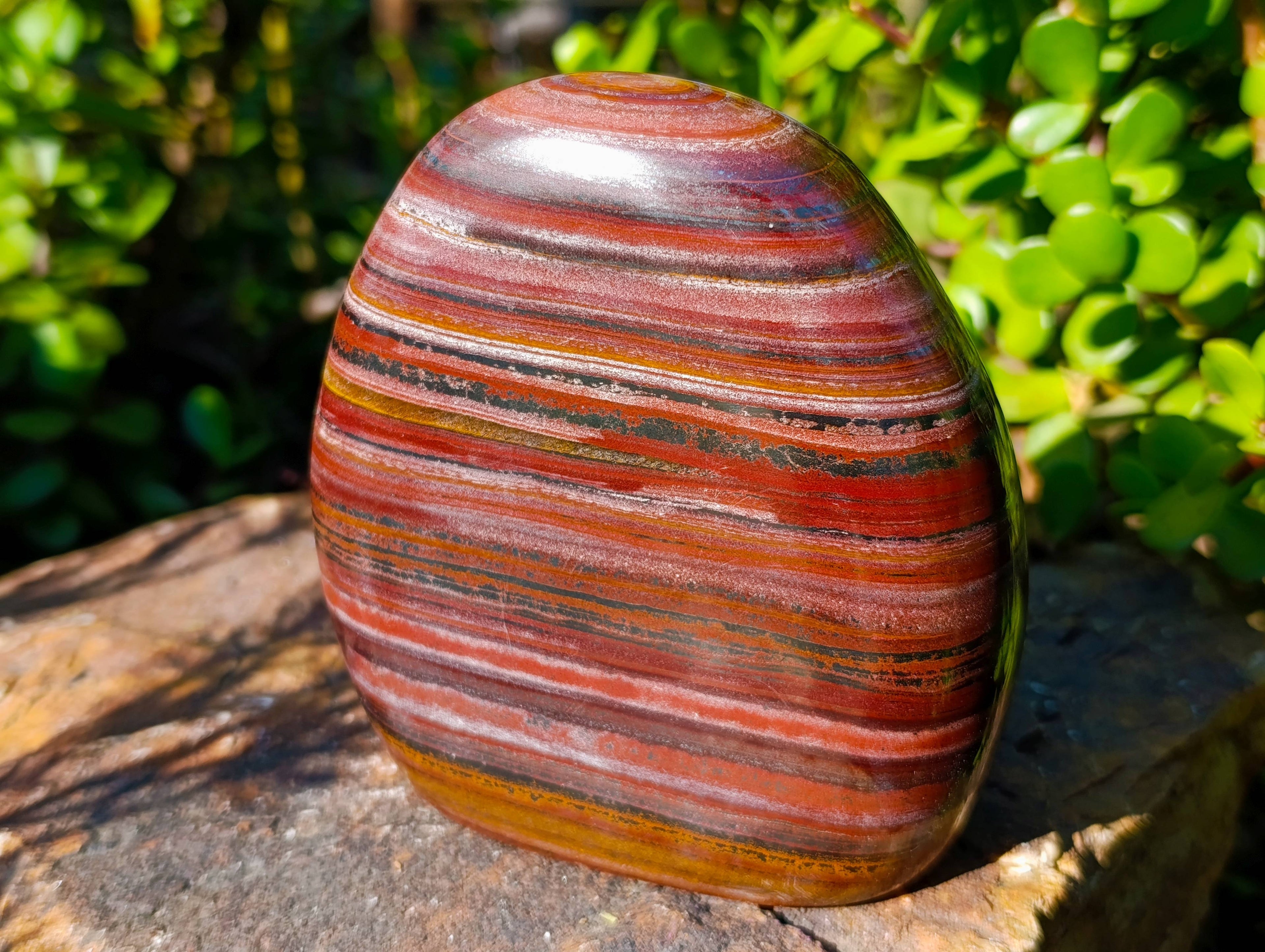 Polished Banded Tiger Iron Jasper Standing Free Forms x 2 From South Africa - Toprock Gemstones and Minerals 
