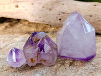 Polished Window Amethyst Crystals x 9 From Madagascar - Toprock Gemstones and Minerals 