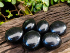 Polished Black Basalt Palm Stones x 6 From Madagascar - Toprock Gemstones and Minerals 