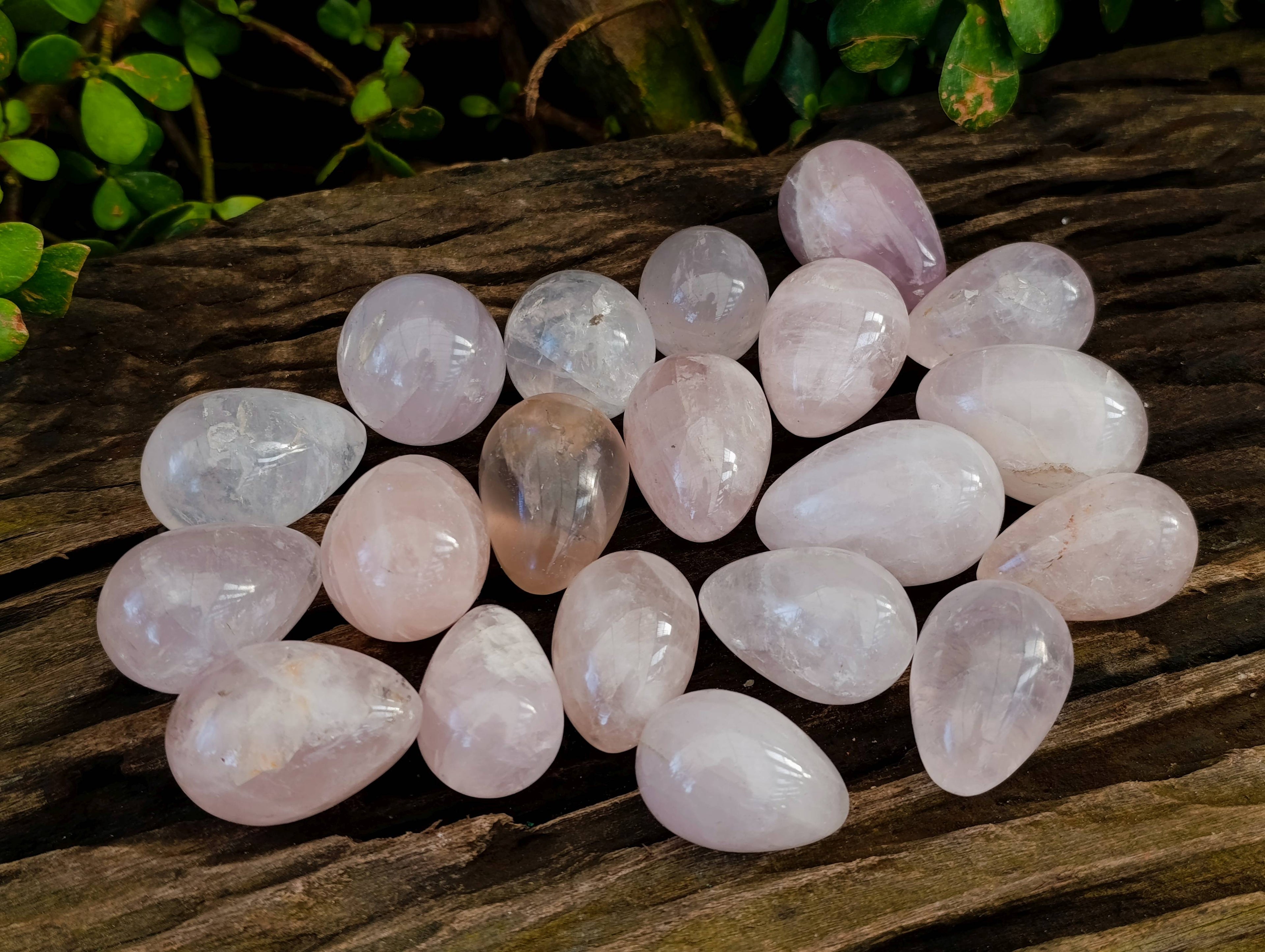 Polished Rose Quartz Eggs x 20 From Madagascar - Toprock Gemstones and Minerals 