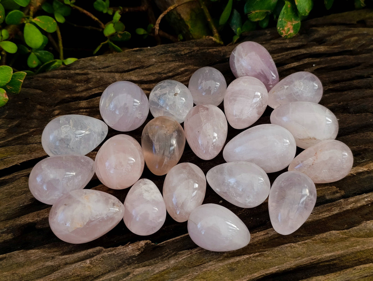 Polished Rose Quartz Eggs x 20 From Madagascar - Toprock Gemstones and Minerals 