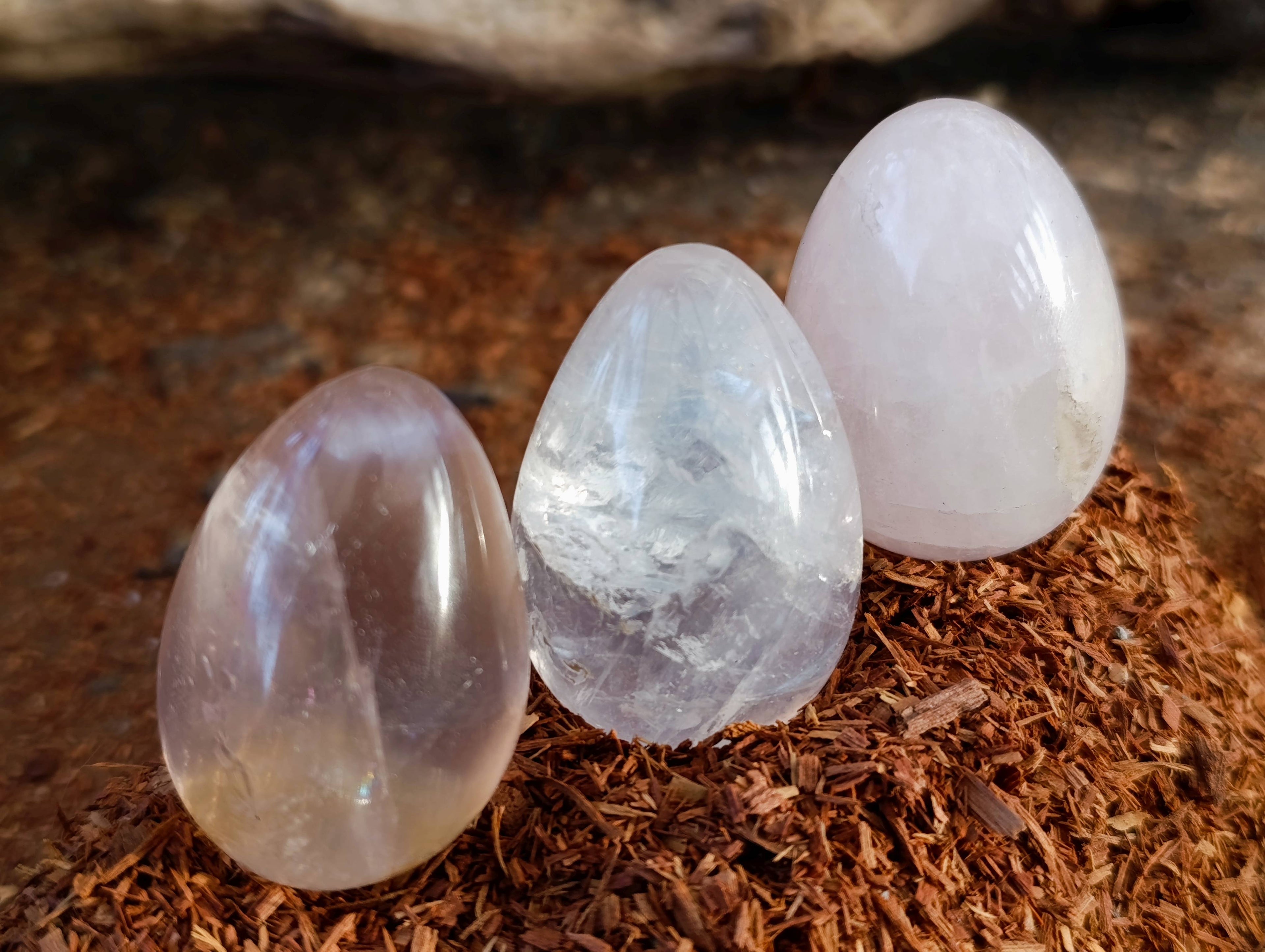 Polished Rose Quartz Eggs x 20 From Madagascar - Toprock Gemstones and Minerals 