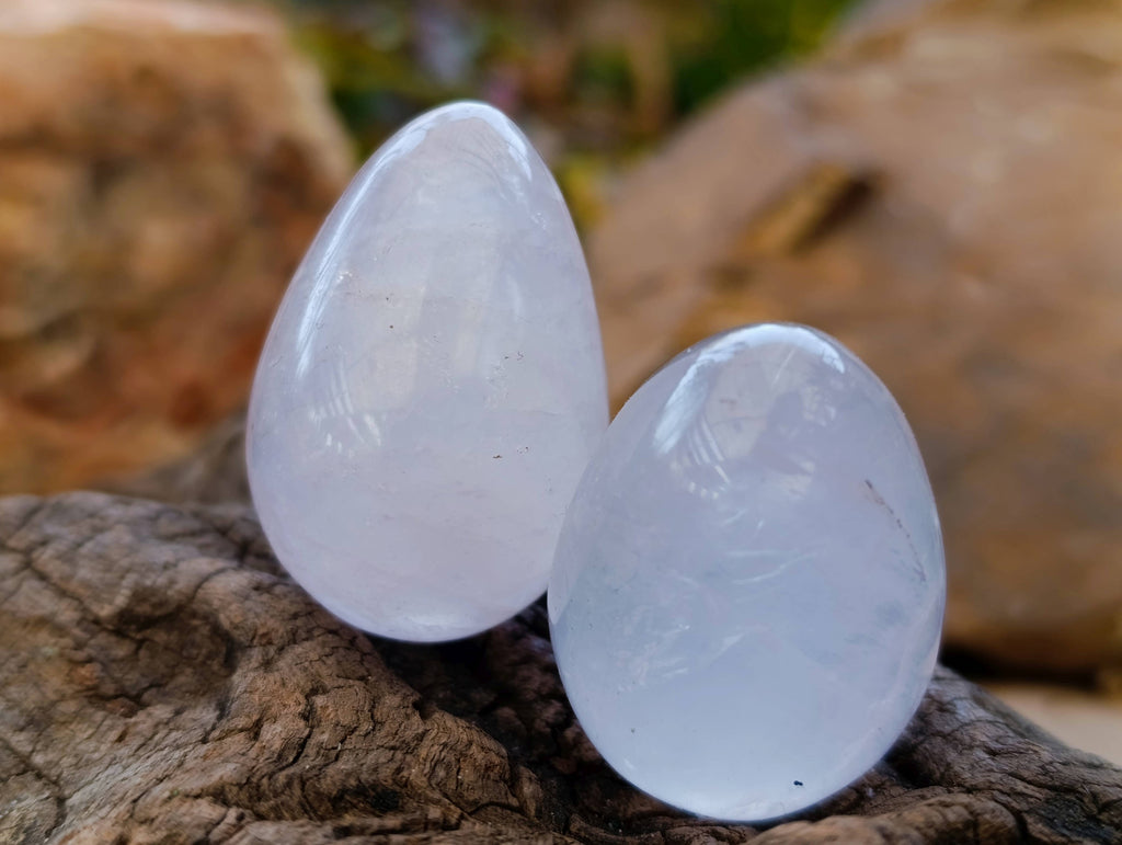 Polished Rose Quartz Eggs x 20 From Madagascar - Toprock Gemstones and Minerals 
