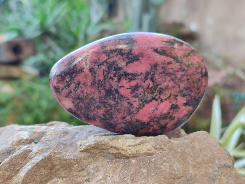 Polished Rhodonite Palm Stones x 6 From Rhusinga, Zimbabwe - Toprock Gemstones and Minerals 