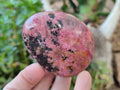 Polished Rhodonite Palm Stones x 6 From Rhusinga, Zimbabwe - Toprock Gemstones and Minerals 