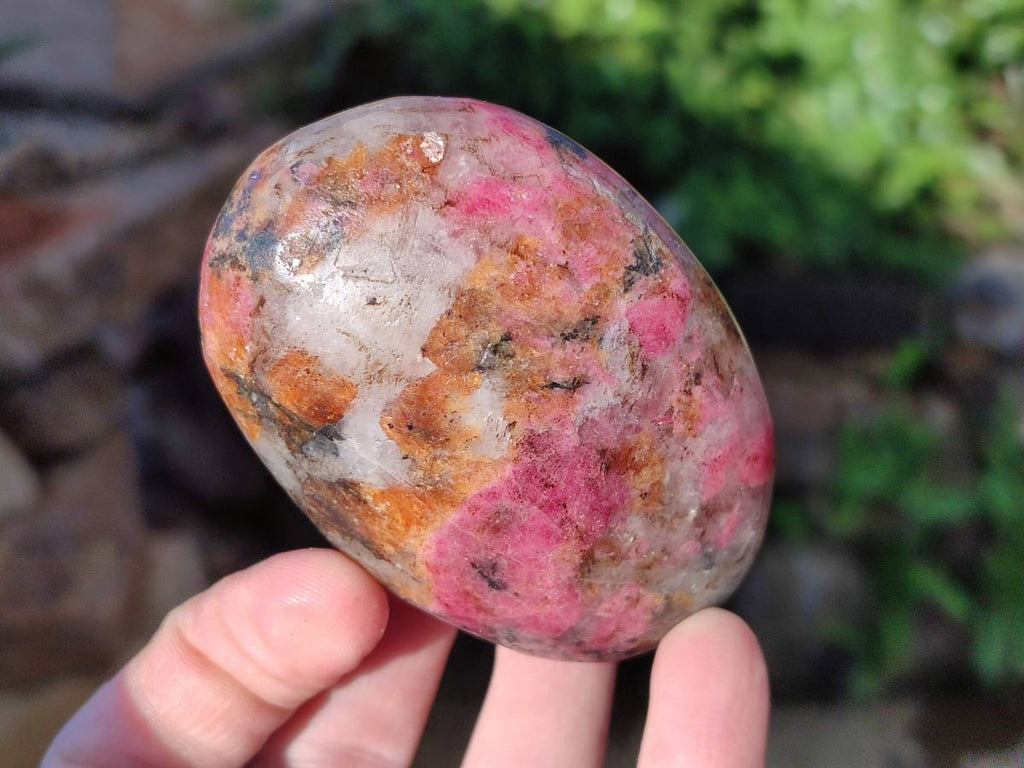 Polished Rhodonite Palm Stones x 6 From Rhusinga, Zimbabwe - Toprock Gemstones and Minerals 