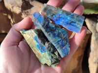 Polished On One Side Labradorite x 35 From Tulear, Madagascar - Toprock Gemstones and Minerals 