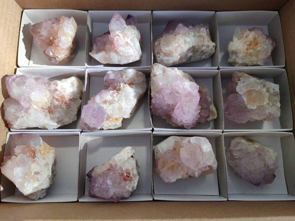 Natural Amethyst Spirit Quartz Clusters x 12 From Boekenhouthoek, South Africa - Toprock Gemstones and Minerals 