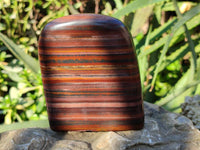 Polished Banded Tiger Iron Standing Free Forms x 4 From South Africa