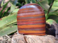 Polished Banded Tiger Iron Standing Free Forms x 4 From South Africa