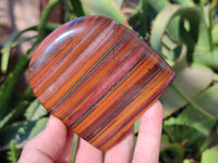 Polished Banded Tiger Iron Standing Free Forms x 4 From South Africa
