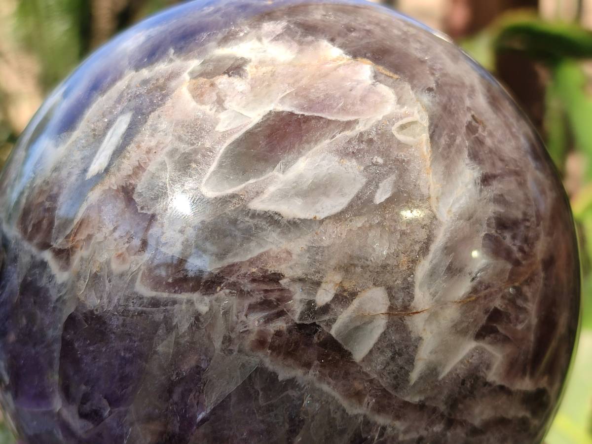 Polished Smokey Chevron Amethyst Sphere x 1 from Ankazobe, Madagascar - Toprock Gemstones and Minerals 
