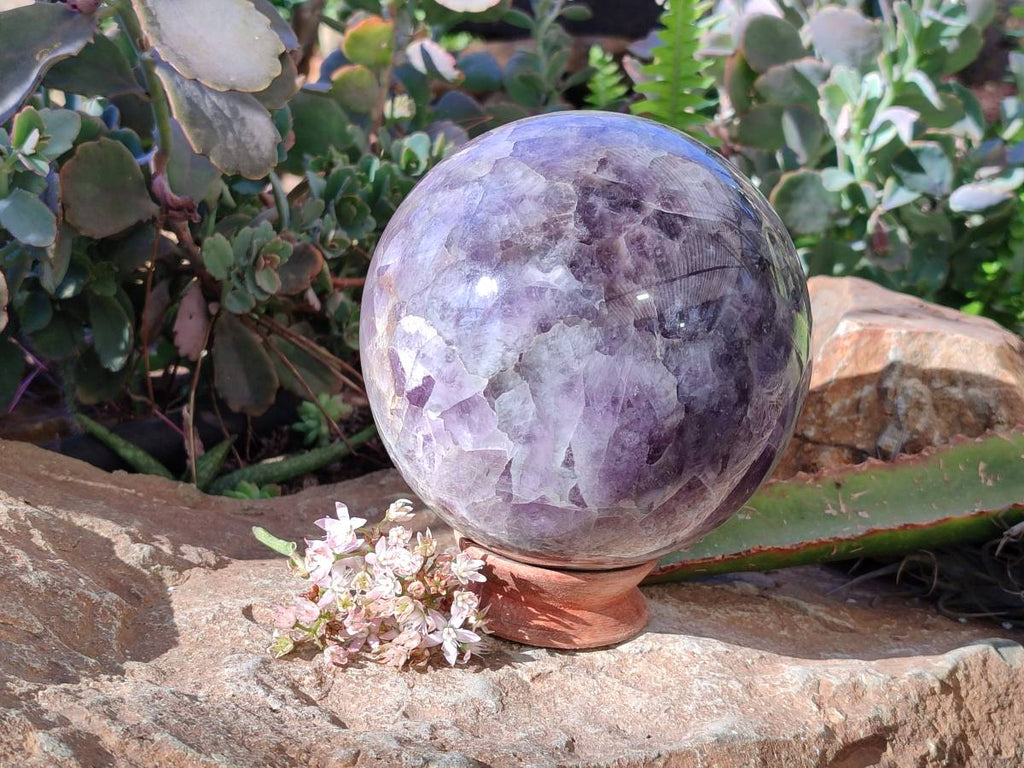 Polished Smokey Chevron Amethyst Sphere x 1 from Ankazobe, Madagascar - Toprock Gemstones and Minerals 