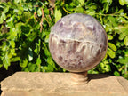Polished Smokey Chevron Amethyst Sphere x 1 from Ankazobe, Madagascar - Toprock Gemstones and Minerals 