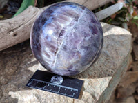Polished Smokey Chevron Amethyst Sphere x 1 from Ankazobe, Madagascar