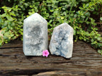 Polished Celestite Standing Free Forms x 2 From Sakoany, Madagascar - Toprock Gemstones and Minerals 