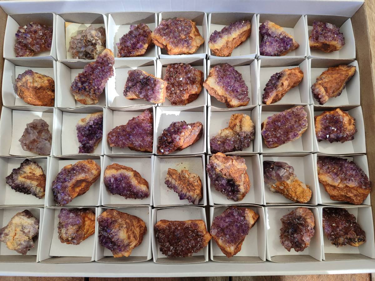 Natural Amethystos Amethyst Clusters x 35 From Kwaggafontein, South Africa - Toprock Gemstones and Minerals 
