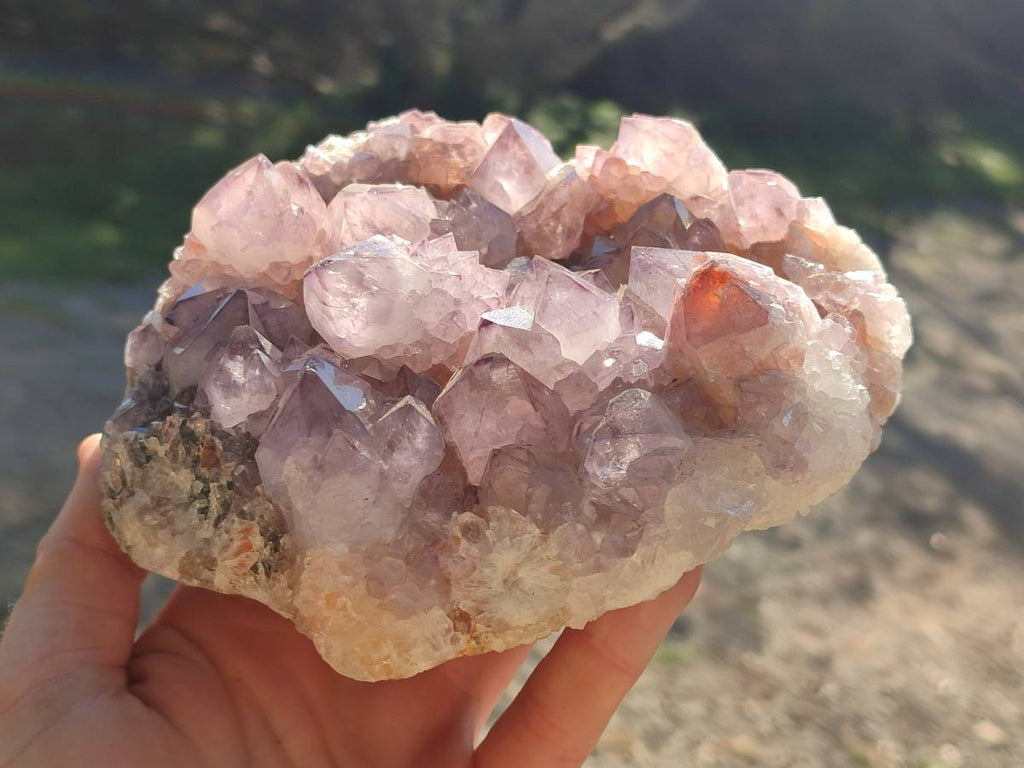 Natural Amethyst Spirit Quartz Clusters x 2 From Boekenhouthoek, South Africa - Toprock Gemstones and Minerals 