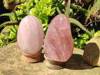 Polished Rose Quartz Standing Free Forms x 2 Madagascar - Toprock Gemstones and Minerals 