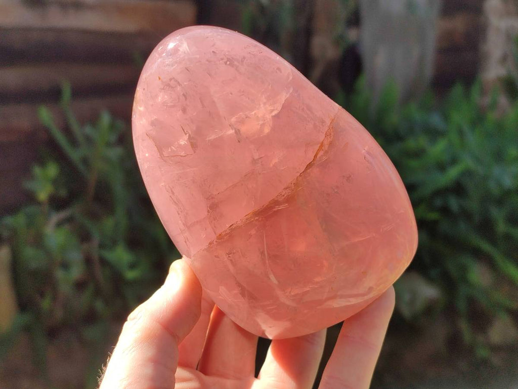 Polished Rose Quartz Standing Free Forms x 2 Madagascar - Toprock Gemstones and Minerals 