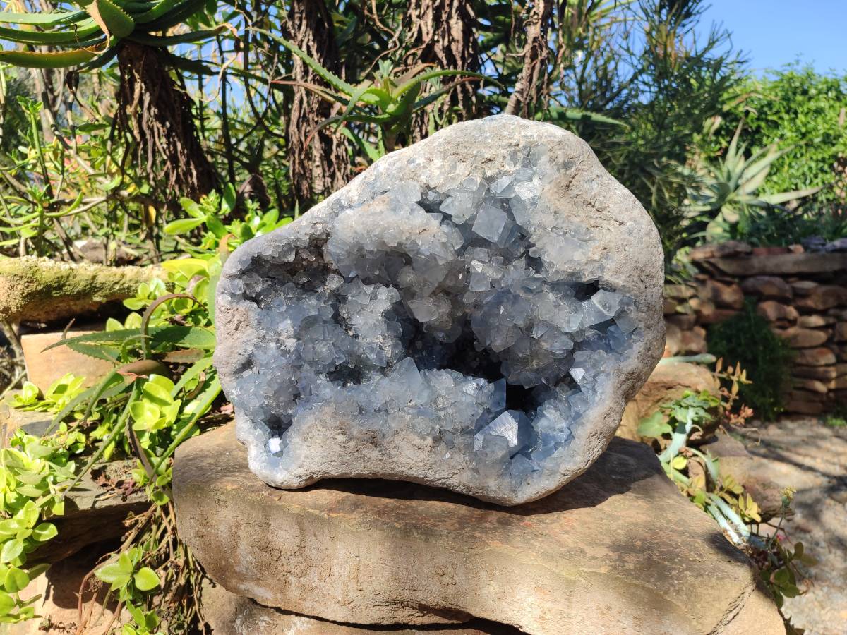 Natural Celestite Geode Specimen x 1 From Sakoany, Madagascar - Toprock Gemstones and Minerals 