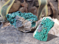 Natural Crystalline Malachite Specimens x 6 From Congo
