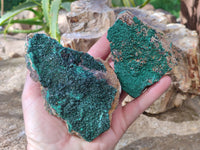 Natural Crystalline Malachite Specimens x 6 From Congo